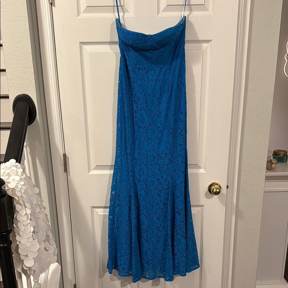 Blue Strapless dress for Cocktail Events formal dress